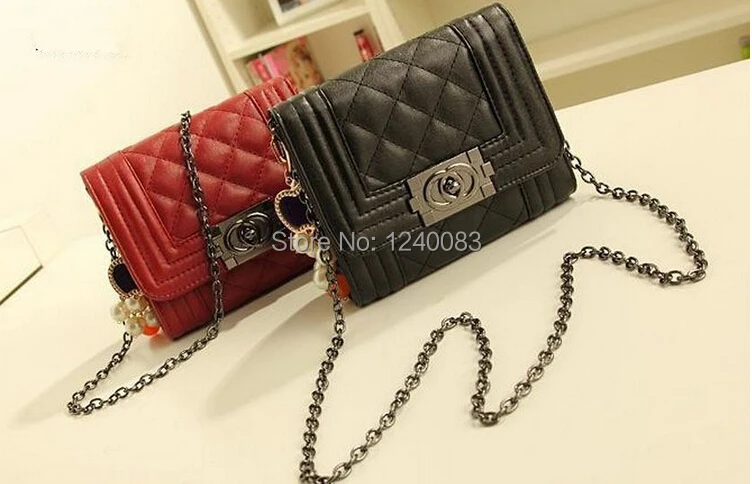 2014 new chain bag Quilted mini shoulder big European and American retro package diagonal | Багаж и сумки
