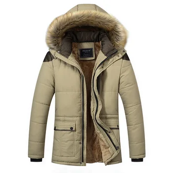 

Men's clothing 2018 new autumn and winter youth casual long coat cotton men's winter plus velvet jacket coat cotton clothing men