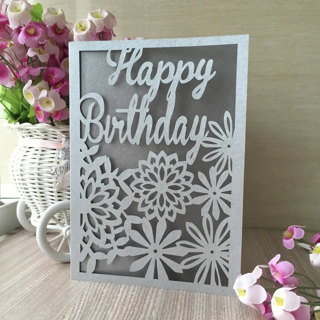 30pcs lot laser cut glossy paper craft birthday party decoration craft birthday invitations