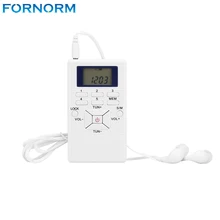 FORNORM Мини цифровой FM радио приемник Мини Компактный AM/FM/коротковолновое радио Светодиодный дисплей Ручной Карманный Тонкий радио с наушником