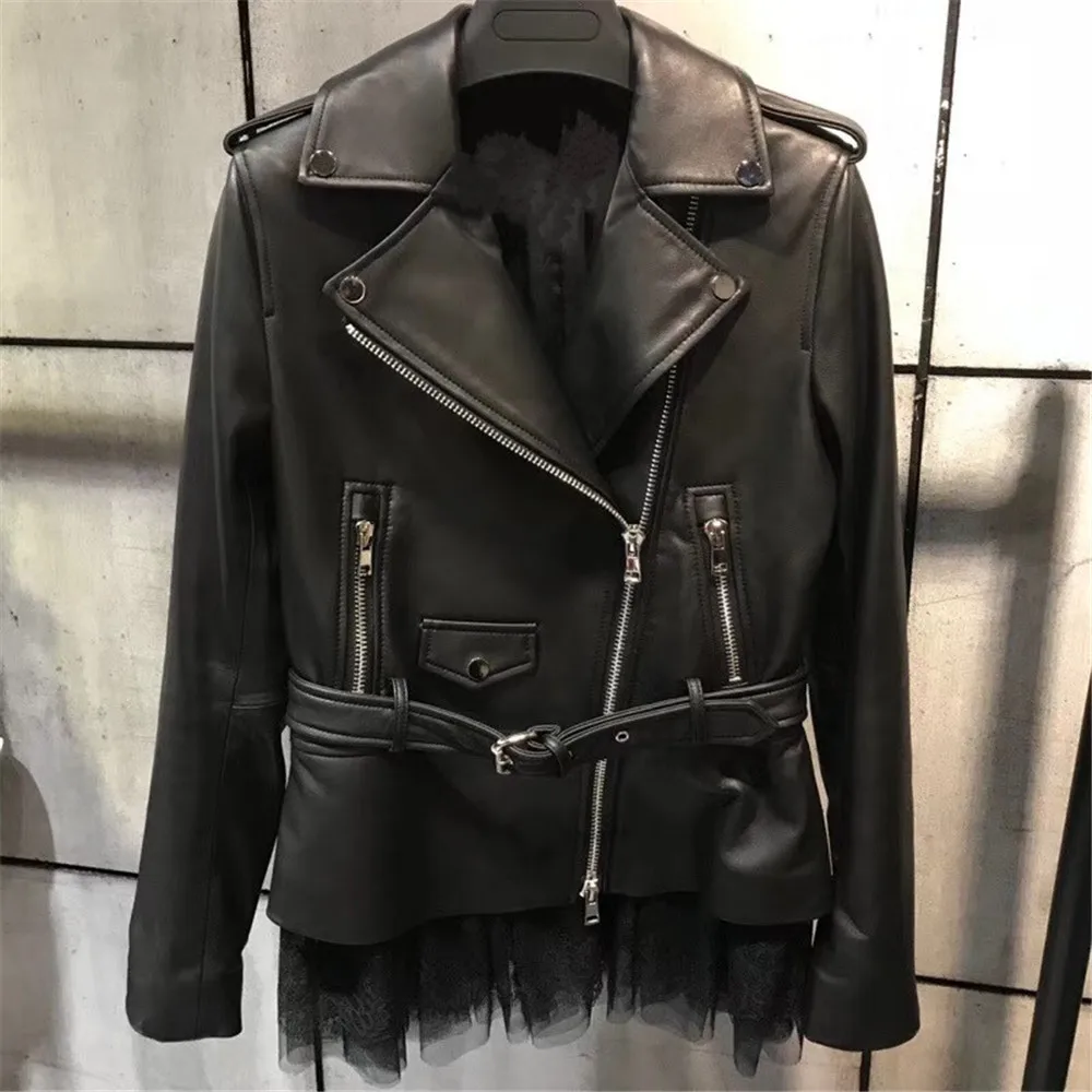 Real Leather Jacket Women Autumn Winter 2018 New Collection Natural