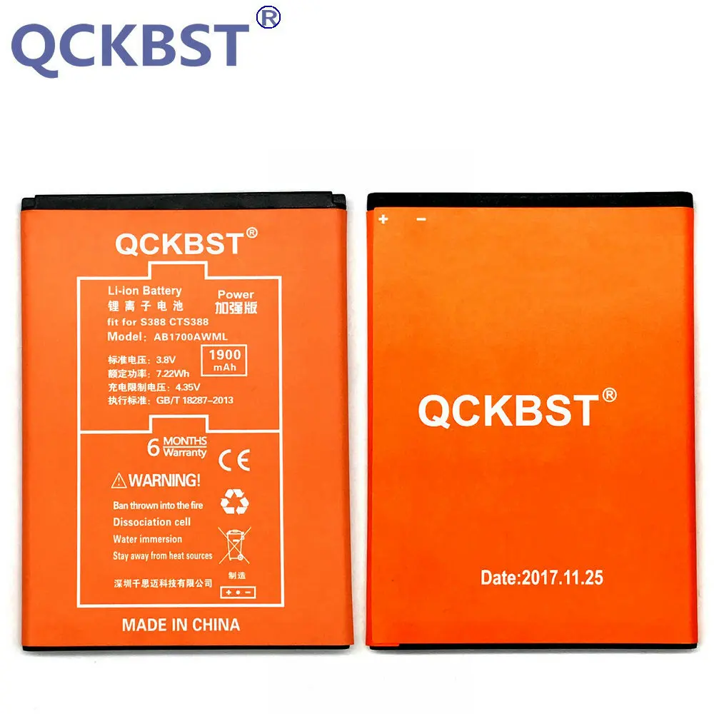 

QCKBST AB1700AWML 1900mAh Battery For PHILIPS S388 CTS388 High Capacity Phone Li-ion Batteries