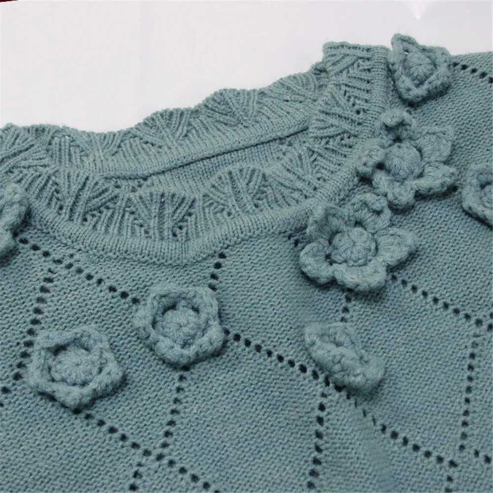 Vintage Winter Sweater Dress 2018 Cotton Wool Floral Knitting Dresses Female O-Neck Long Sleeve Pleated Sweater Dress Vestidos (27)