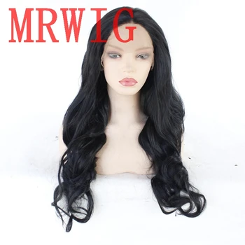 

MRWIG Black/Blonde/Brown Hair Color Synthetic Lace Front Wig Middle Part 26in Heat Resistant Fiber