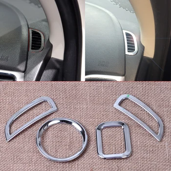 

beler Chrome 2Pcs Air Conditioning Vent Cover+2Pcs Console Dashboard Switch Cover Trim for 2011-2014 Dodge Journey/Fiat Freemont