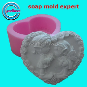 

Great-Mold Wedding Soap Mold Decorating Silicone Mold Lovely Couple Mold for Soap Making