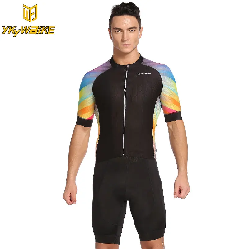 YKYWBIKE 2017 Short Sleeve Cycling Jersey kits Men Bib Short Cycling