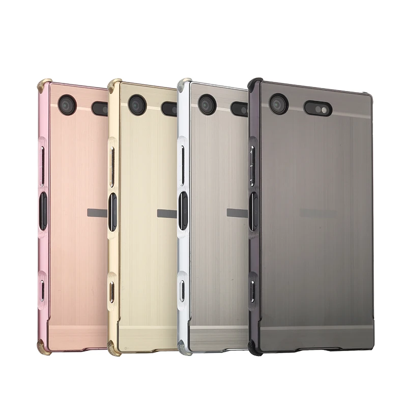 

Luxury Shockproof Aluminum Bumper For Sony Xperia XZ1 Compact Case Brushed Metal Hard PC Back Cover For Sony XZ1 Compact G8441