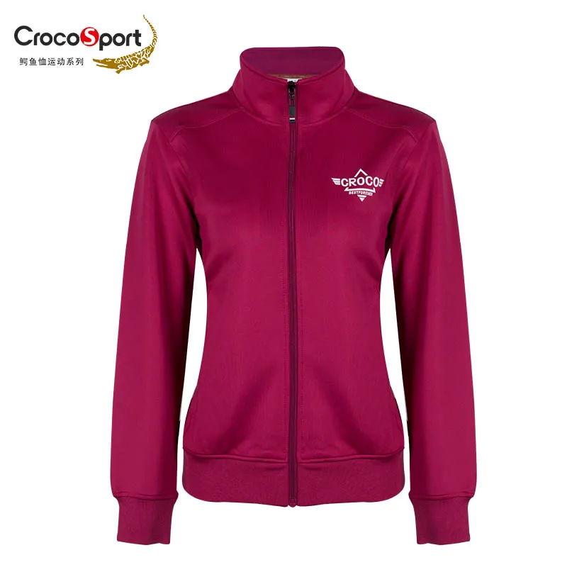 

Crocosport Outdoor Women Excerise Jackets Zipper Keep Warm Ventilation Wear Resistance Blue Pink Two Colors