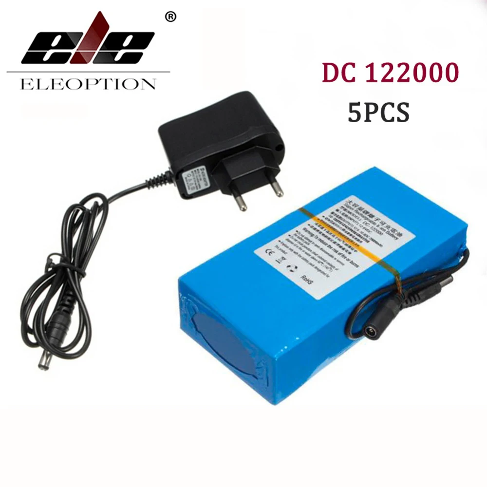 

5PCS High Quality DC 12V 20000MAH DC 122000 Powerful Rechargeable Backup Li-ion Battery For CCTV Camera Wireless Transmitter