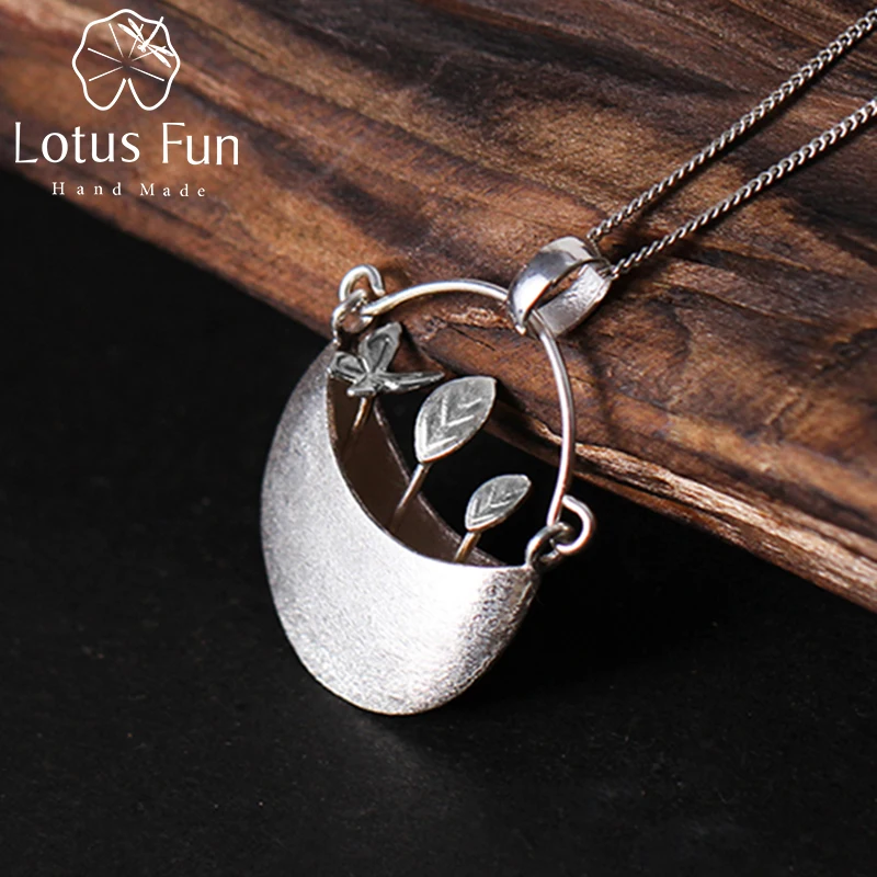 

Lotus Fun Real 925 Sterling Silver Handmade Fine Jewelry My Little Garden Design Pendant without Necklace for Women Acessorios