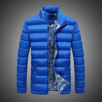 

Winter Jacket Men 2019 Fashion Stand Collar Male Parka Bomber Jacket Mens Solid Thick Zipper Jackets and Coats Man Winter Parkas