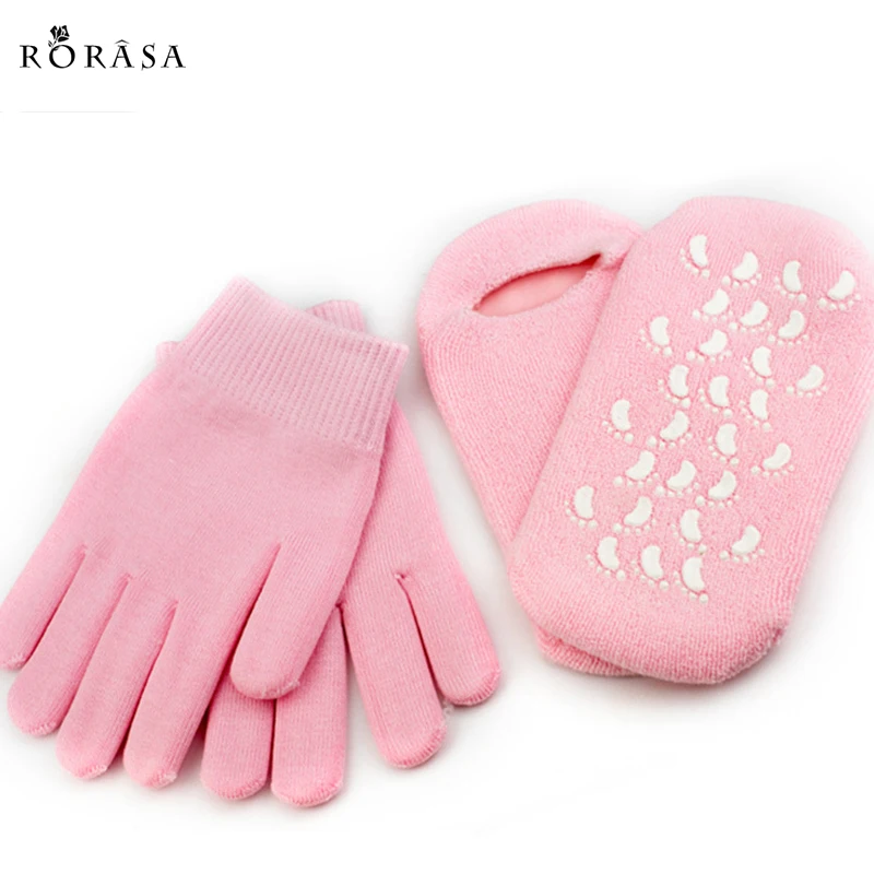 1 par de guantes de Gel de SPA o calcetines reutilizables humectantes para blanquear pies suaves máscara de mano calcetines de silicona GUANTE DE CUIDADO DE pies 1 par de guantes de Gel de SPA o calcetines reutilizables humectantes para blanquear pies suaves máscara de mano calcetines de silicona GUANTE DE CUIDADO DE pies