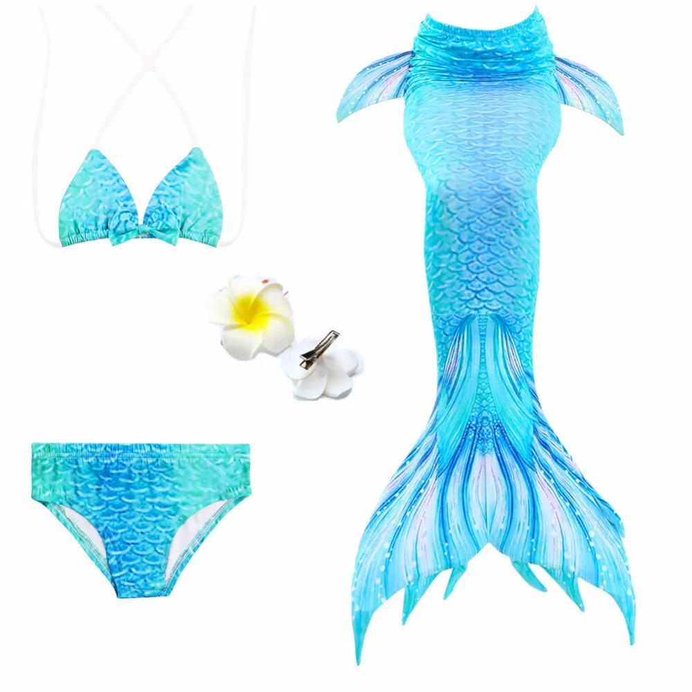 

2018 NEW Swimmable Mermaid tails tail Bikini 3pcs Monofin Princess Dress Girls Kids cosplay Holloween Swimsuit Swimwear swimming