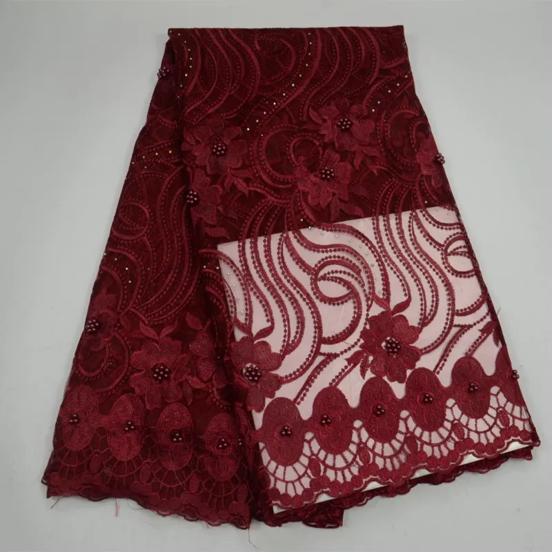 

Latest Net French Lace Material Cheap Price French Net African Lace Fabric With Beads Nigerian Wedding Embroidery Lace Cloth 30