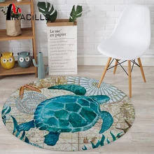 Miracille Drop Coral Velvet Computer Chair Floor Mat Sea Turtle Octopus Printed Round Carpet Children Bedroom Play Tent Area Rug Miracille Drop Coral Velvet Computer Chair Floor Mat Sea Turtle Octopus Printed Round Carpet Children Bedroom Play Tent Area Rug