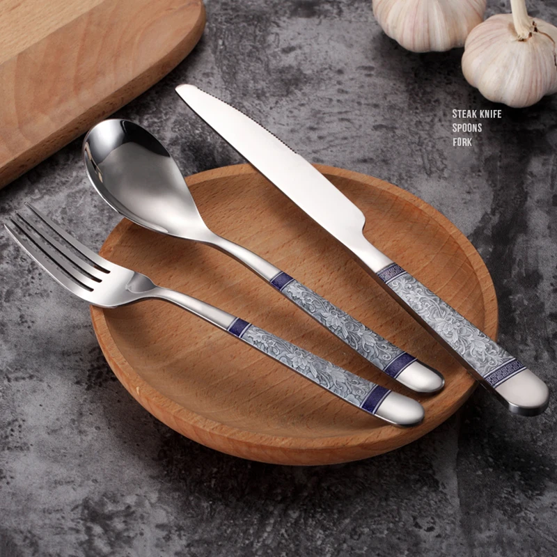 Hoomall Stainless Steel Cutlery Dinner Set Western Home Tableware Party Dining Appliance Kitchen Tools Fork Set Dropshipping