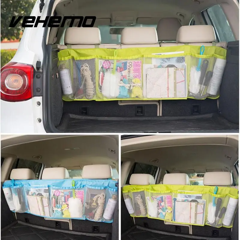 

Durable Car Organizer Back Rear Trunk Seat Elastic String Holder Nets Mesh Pocket Cage Carrying Storage Bag Auto Accessorriess