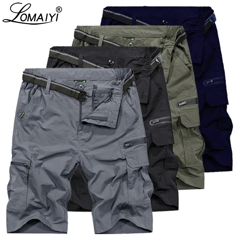 LOMAIYI Men Shorts Men's Cargo Shorts Army Green Mens Summer Travel Casual Shorts Military Style Loose Short Hombre AM369 LOMAIYI Men Shorts Men's Cargo Shorts Army Green Mens Summer Travel Casual Shorts Military Style Loose Short Hombre AM369