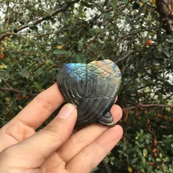 

2inch Natural crystal carved beautiful labradorite angel wings for gift