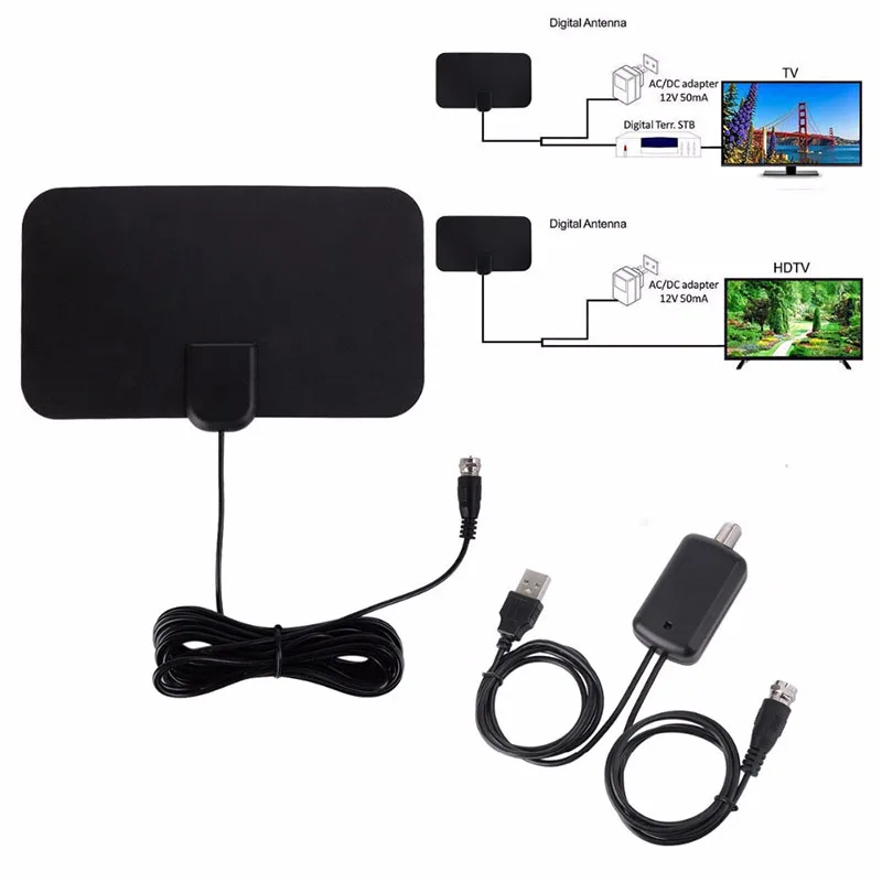 HDTV Indoor Antennas Aerial 50 Miles Range Digital Antenna with