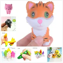 Jumbo Squishies игрушки Дети медленный рост Антистресс игрушка кошка гамбургер фри Squishies игрушка для снятия стресса забавная Squeeze Игрушка