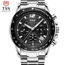 ГОРЯЧАЯ 2016 ЛЮКС Мужчины Бизнес Top Brand Серебро Стали Кварцевые Часы Хронограф Световой Дата Часы Мужчины Моды случайные наручные часы