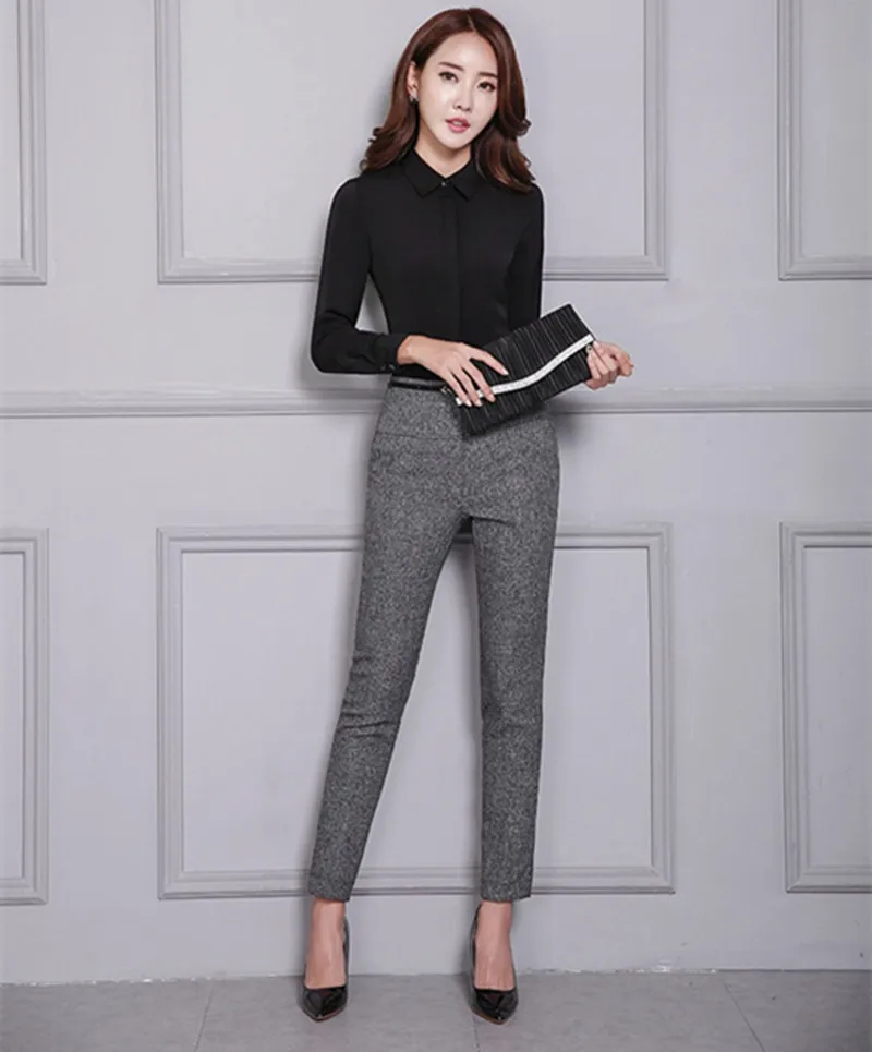 Women Casual Dress Pants Office Lady Work Formal Trousers Korean