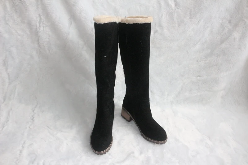 ASILETO/Сапоги до колена; женские зимние сапоги; женская зимняя замшевая обувь на молнии с мехом; ботинки на Высоком толстом каблуке; botas; обувь; 674