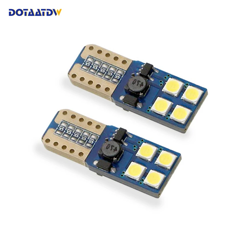 

DOTAATDW 6x T10 White Canbus W5W LED Car Light Error Free 8SMD 3030LED 501 Warning Side Light Bulbs Sidermarker Parking Lighting