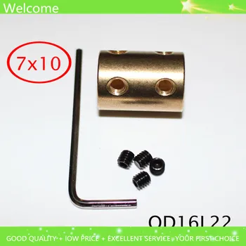 

5sets OD16L22 7x10mm Brass Rigid Tube Coupler 7mm to 10mm Stepper Motor Flexible Coupling Accessories for Mold Metal Mechanical