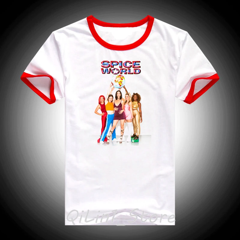 Футболка женская с надписью Spice world Модный Графический Топ для девушек и женщин в