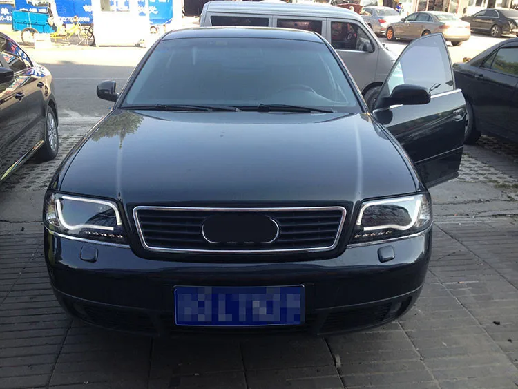 2 шт. светодиодный головной светильник s для Audi A6 1999-2004 автомобильный светодиодный светильник s двойной ксеноновый Объектив Автомобильные аксессуары дневные ходовые огни противотуманный светильник