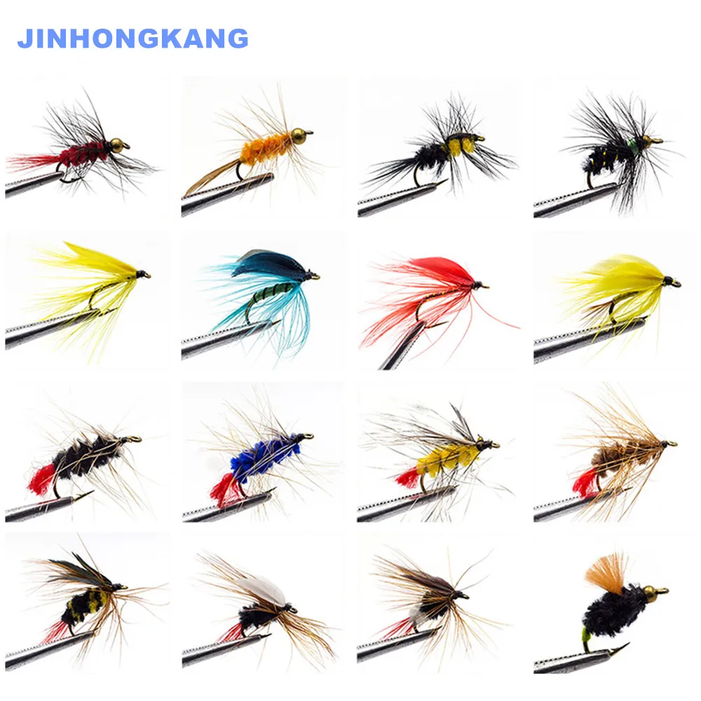 180-pcs-Wet-Dry-Nymph-Fly-Fishing-Flies-Set-Fly-Lure-Kit-hand-tied-Flies-for