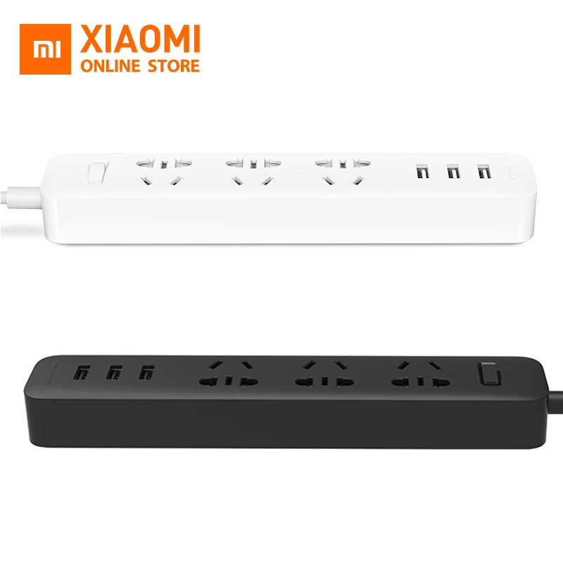

Original Xiaomi Mijia Mi Power Strip 2A Fast Charging 3 USB Extension Socket Plug 3 Standard Sockets EU Adapter home use