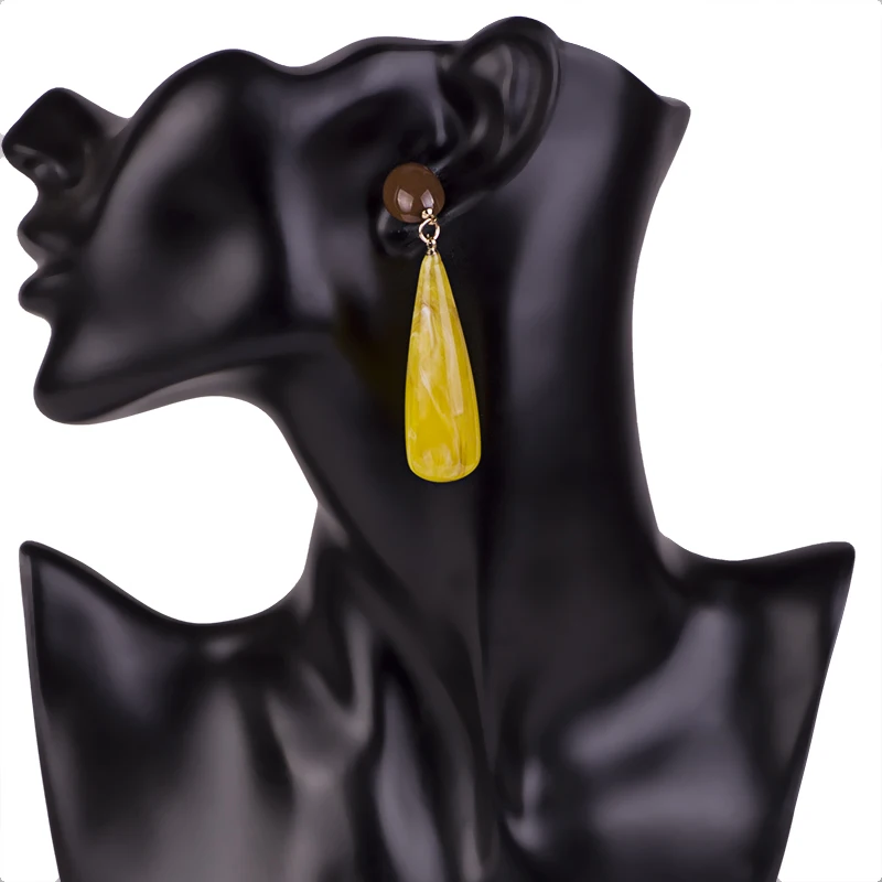 YUQINQIN Classic Drop Earrings for Women Statement Acrylic Long line Dangling Earings Fashion Elegant Resin Party Dangle Earring (3)