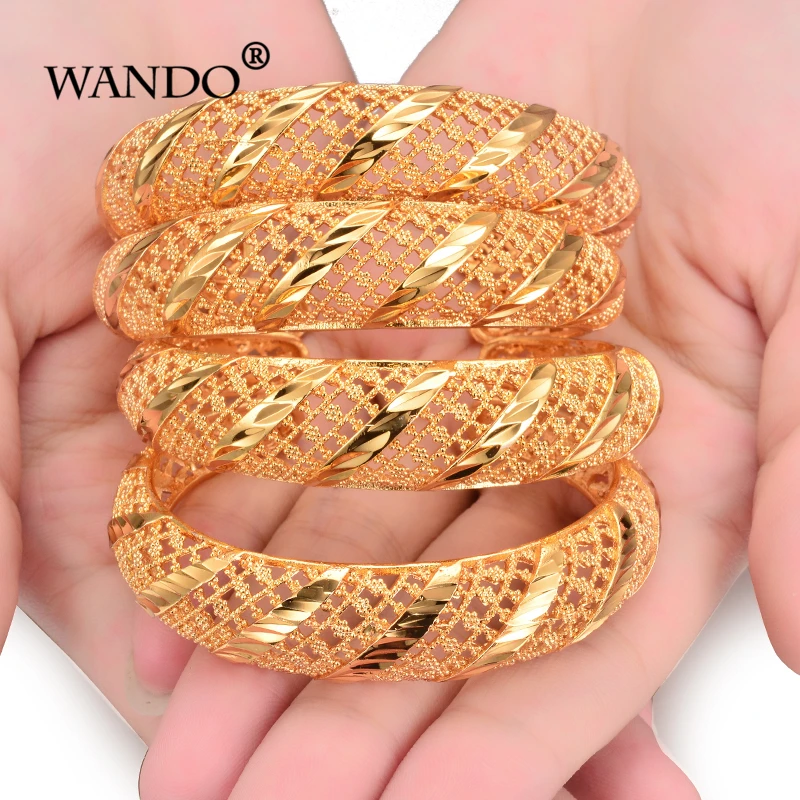 WANDO 4 шт./лот африканские браслеты для женщин золотой цвет Дубай ювелирные изделия