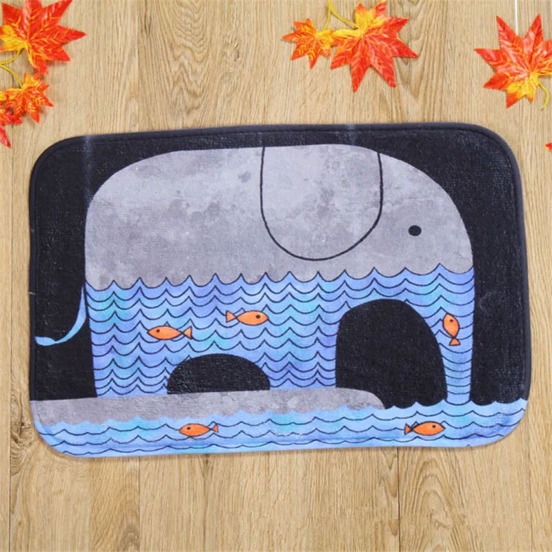 Wholesale Retail Custom Elephant Bathing Cartoon Pattern Rectangular