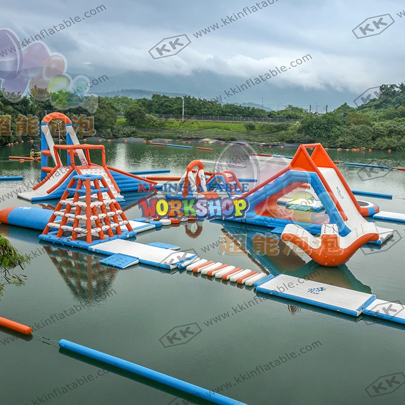 60x45 м коммерческий открытый гигантский аквапарк надувной остров водная площадка поплавок