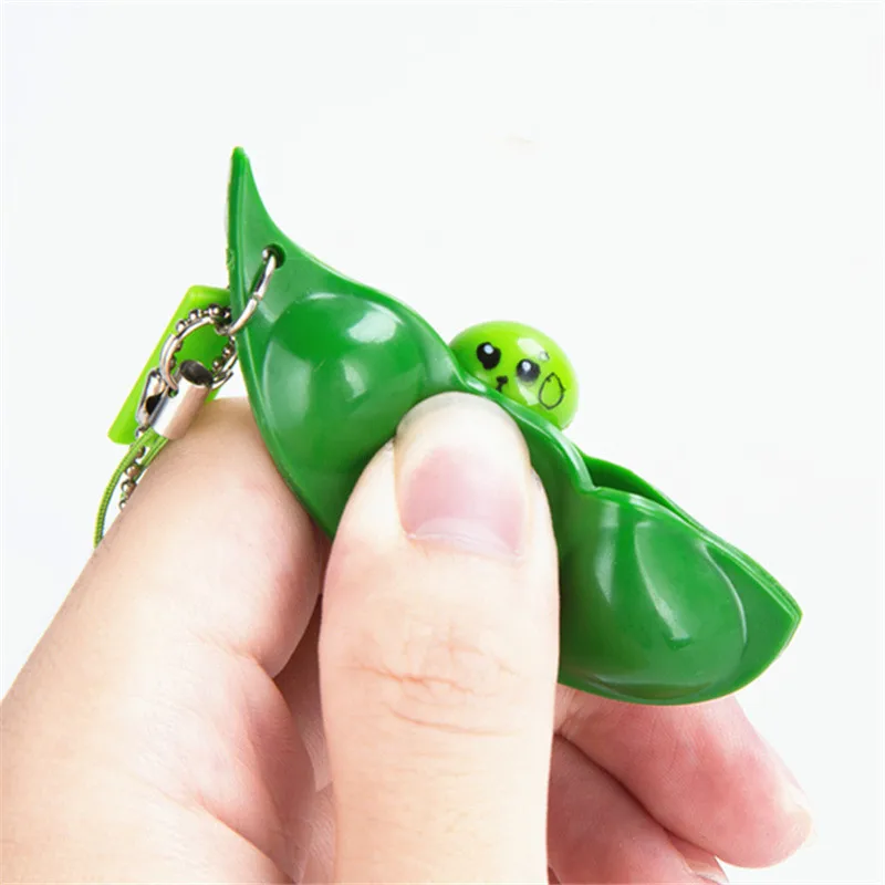 

Squeeze Infinite Squeeze Edamame Cute Bean Pea Expression Keychain Pendant for Satchel Car Decoration Adult Stress Relief Toys