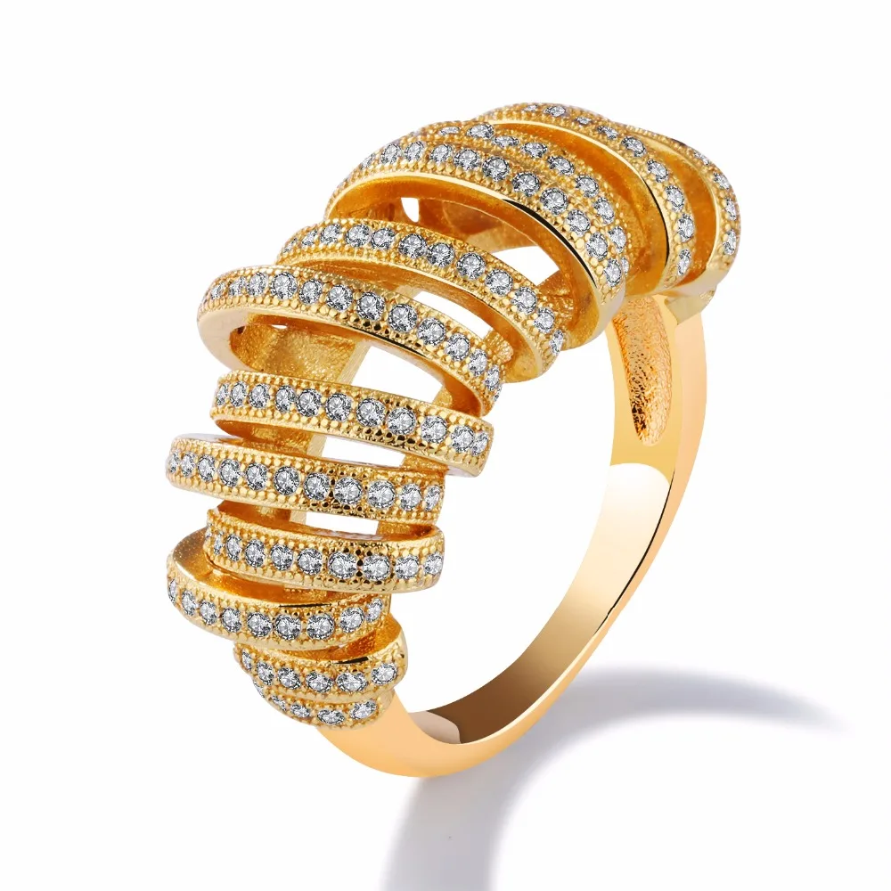 Buy Fashion Brand Gold Color Screw Wrap Rings Copper