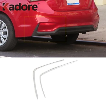 

For Hyundai Solaris Accent 2017 2018 2019 Chrome Rear Reflector Fog Light Lamp Eyebrow Eyelid Trim Foglight Eyelids Accessories