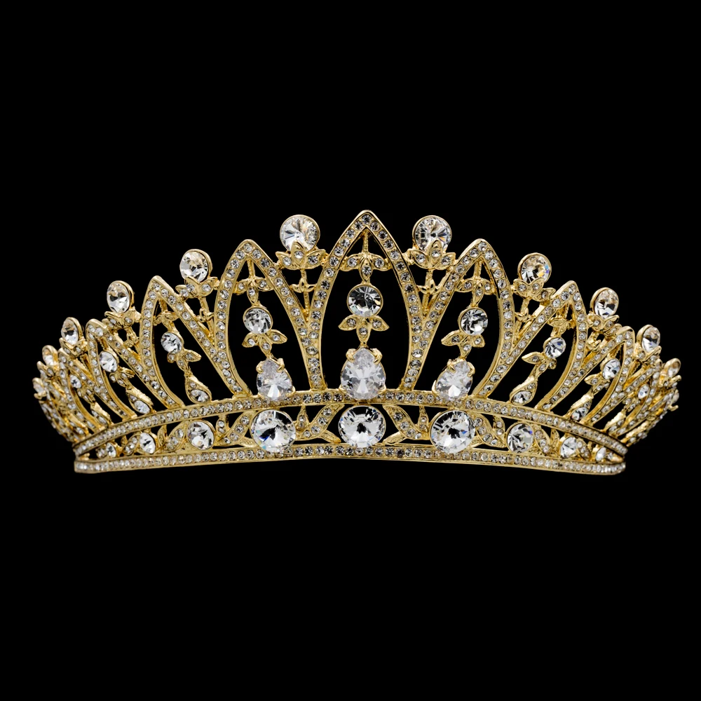 

Real Austrian Crystals Rhinestone Tiara Women Crown Bridal Wedding Hair Jewelry Accessories SHA8628-1