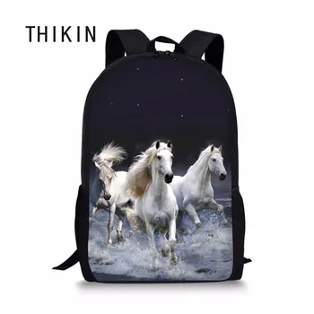 

THIKIN Cool Crazy Horse Pattern 3D Print School Bag for Boys Girls Personalized Kids Backpack Custom Book Bag Mochila 16inch