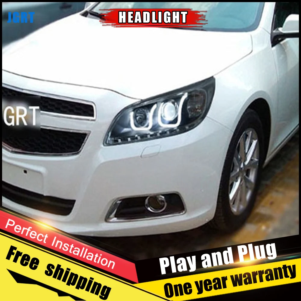 2 шт. автомобиль Стиль светодиодный фары для автомобиля Chevrole Malibu 11-14 лет налобный