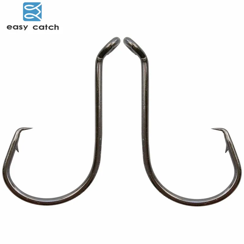 Easy Catch 100 шт. 7384 рыболовные крючки черные офсетные спортивные круглые приманки