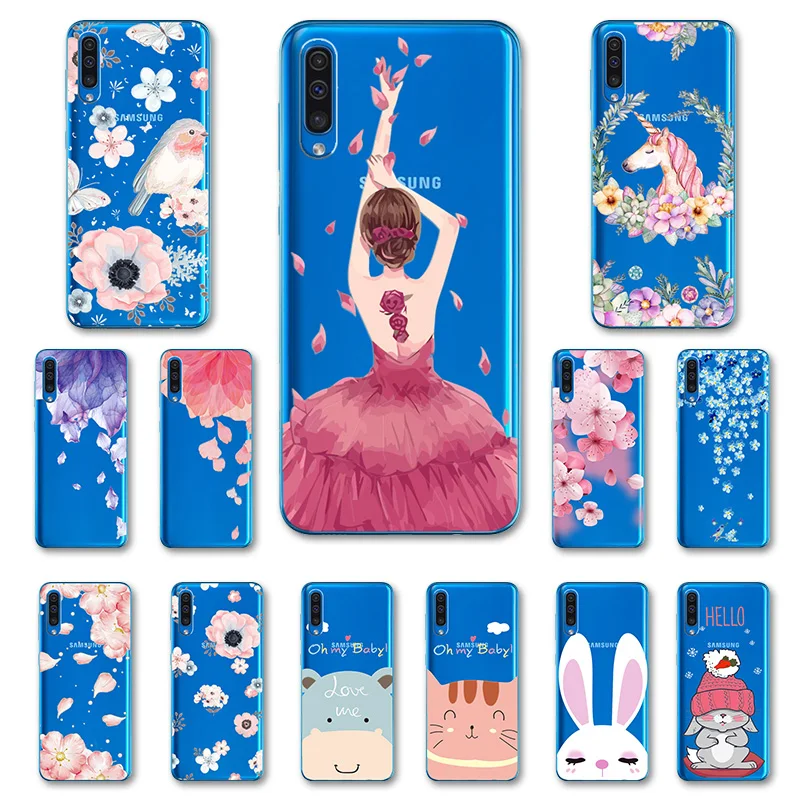 

Phone Case For Samsung A50 Case Flower Lace Soft Silicone Back Cover For Samsung Galaxy A50 GalaxyA50 A 50 SM-A505F A505 A505F
