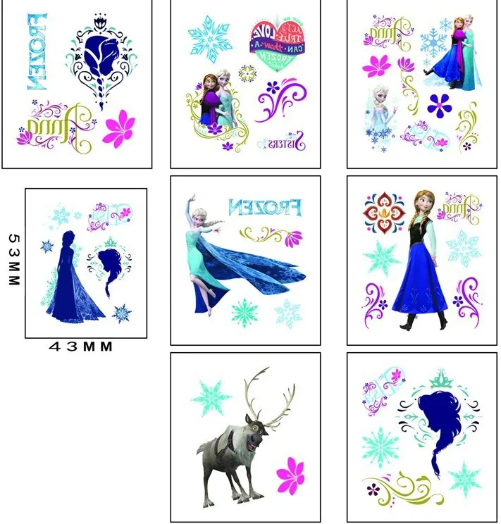 Hotselling !!! 5*5cm Frozen tattoo sticker temporary tattoo stickers