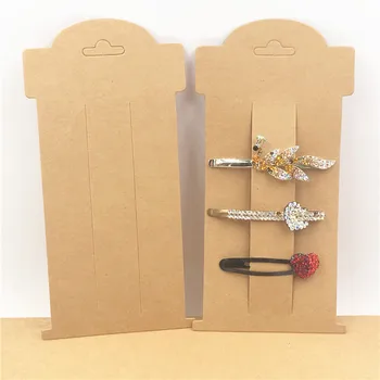 

Hairpin Hair Clip Card 16x8cm Paper Card Flower Printed Multiple Jewelry Display Package Kraft Paper Card Wholesale 24Pcs/Lot