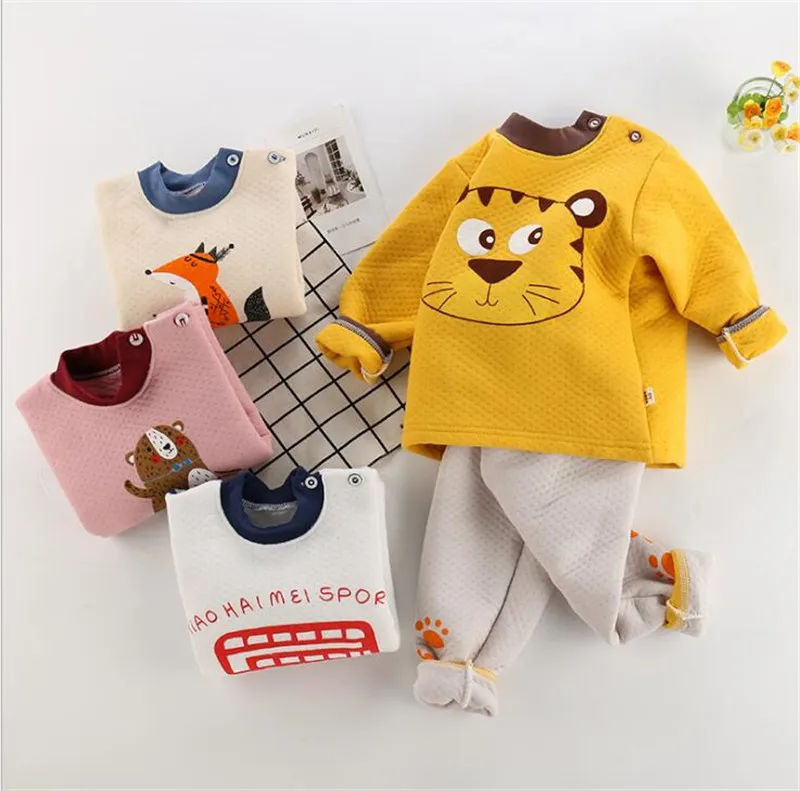 

Toddler Boy Girl Autumn Pajamas Set Children Baby Cotton Long Sleeve Sleepwear Suit Clothes Winter Kids Thermal Pajamas Sets